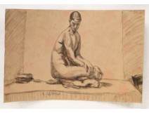 Naked Woman Drawings Study Model Laigneau Villeneuve Wallpaper Dumas