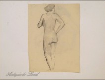Naked Woman Drawings Study Colarossi 20th