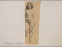 Naked Woman Drawings Study Colarossi 20th