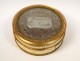 Pill box brass golden, decorated with flowers, eighteenth