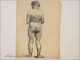 Naked Woman Drawings Study Colarossi 20th