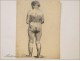 Naked Woman Drawings Study Colarossi 20th