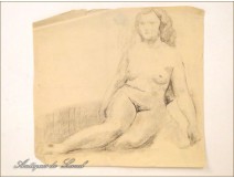 Naked Woman Drawings Study Colarossi 20th