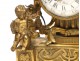 Clock in gilded bronze and marble, decorated with cherubs, Napoleon III nineteenth