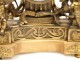 Clock in gilded bronze and marble, decorated with cherubs, Napoleon III nineteenth