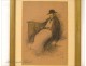 Drawing Jewish Synagogue Rabbi Israel Jérusaleme by Abel Pann, twentieth