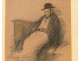 Drawing Jewish Synagogue Rabbi Israel Jérusaleme by Abel Pann, twentieth