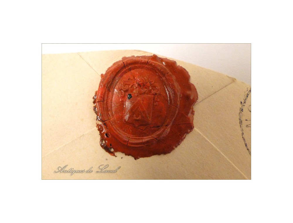 Wax Seal Stamp Coat of Arms Family Duchon 19th