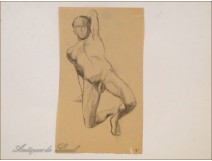 Naked Men Drawings Study Colarossi 20th