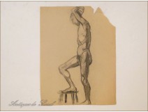 Naked Men Drawings Study Colarossi 20th