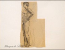 Naked Women Drawings Study Colarossi 20th