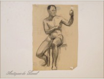 Naked Men Drawings Study Colarossi 20th