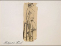 Naked Women Drawings Study Colarossi 20th