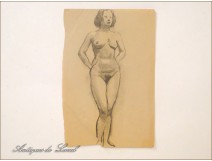 Naked Women Drawings Study Colarossi 20th