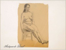 Naked Women Drawings Study Colarossi 20th