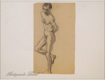 Naked Men Drawings Study Colarossi 20th