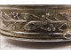 Pill Box in silver Art Nouveau flowers and bird nineteenth