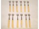 Oyster forks in silver, punch collar, carved handle, Napoleon III nineteenth