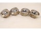4 Salerons, Salt solid silver punch Minerva, decorated with foliage, Napoleon III nineteenth