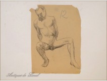 Naked Men Drawings Study Colarossi 20th