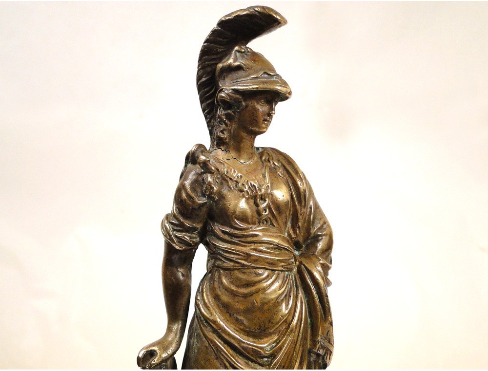 Gilt bronze statue sculpture, representing Minerva or Athena, XIX