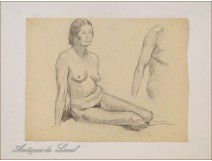 Naked Women Drawings Study Colarossi 20th