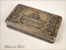 Box with inlaid silver Monument Napoleon III nineteenth