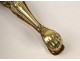 Sugar tongs sterling silver vermeil, punch Minerva, decorated with shells, Napoleon III nineteenth