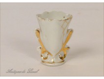 Flower Vase Porcelain Gilding NAPIII Paris 19th