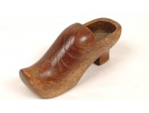 Shoe Miniature Folk Art Carved Wood 20th