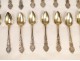 16 silver teaspoons, Napoleon III nineteenth