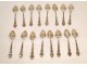 16 silver teaspoons, Napoleon III nineteenth