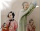Chinese painting on rice paper, meal scene of a couple with children nineteenth