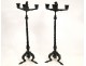 Pair of bronze candelabras, decor rodents quality Barbedienne nineteenth