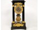 Empire clock columns, bronze gooseneck, blackened wood nineteenth