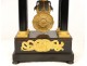 Empire clock columns, bronze gooseneck, blackened wood nineteenth