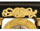 Empire clock columns, bronze gooseneck, blackened wood nineteenth
