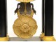 Empire clock columns, bronze gooseneck, blackened wood nineteenth