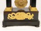 Empire clock columns, bronze gooseneck, blackened wood nineteenth