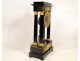 Empire clock columns, bronze gooseneck, blackened wood nineteenth