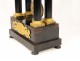 Empire clock columns, bronze gooseneck, blackened wood nineteenth