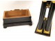 Empire clock columns, bronze gooseneck, blackened wood nineteenth