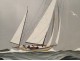 Gouache marine, yacht or sailboat regatta, Léon Haffner twentieth
