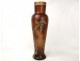 Pete glass vase, Legras Montjoye flowers, 49 cm Art Nouveau, nineteenth