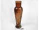 Pete glass vase, Legras Montjoye flowers, 49 cm Art Nouveau, nineteenth