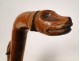 Boxwood carved cane, dog head, cops and snakes, Pop Art XIX