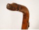 Boxwood carved cane, dog head, cops and snakes, Pop Art XIX