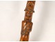 Boxwood carved cane, dog head, cops and snakes, Pop Art XIX