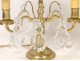 Pair of candlesticks with tassels, gilt bronze and crystal nineteenth