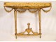 Console Louis XVI carved gilt and marble, flowers, XVIII